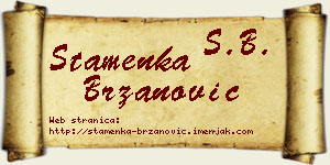 Stamenka Brzanović vizit kartica